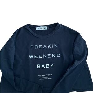 The Laundry Room Black Cropped Long Sleeve Sweatshirt